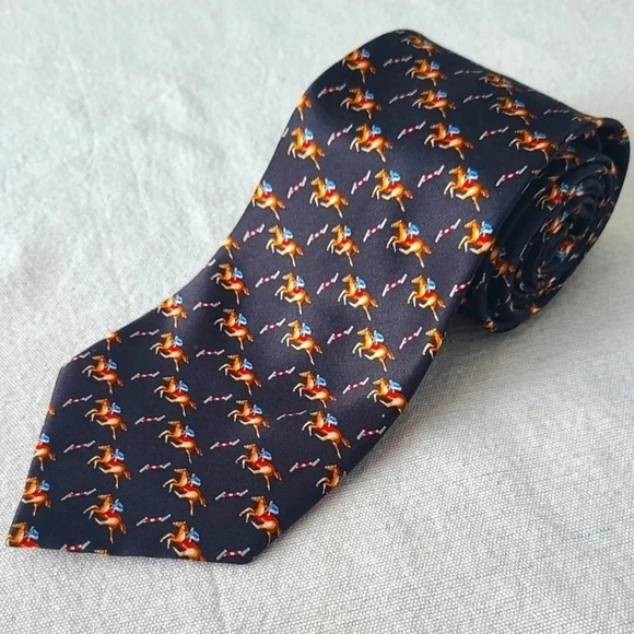 🐎Equestrian Museum Artifacts Tie  Horse Pattern - Picture 1 of 8